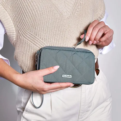 Vista 5 de Bolso cruzado todo en uno de sarga de rendimiento para mujer con protección RFID