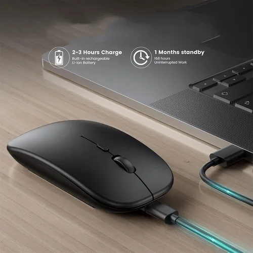 Vista 4 de Wireless Mouse Bluetooth Rechargeable Mouse Wireless Computer Silent Mause Ergonomic Mini Mouse USB Optical Mice for PC Laptop
