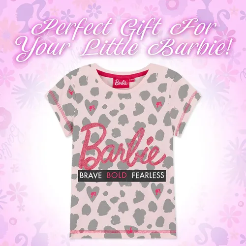 Vista 2 de Barbie Camiseta para niñas, ropa para niñas de 2 a 13 años