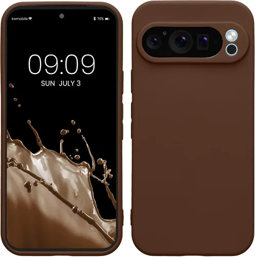Vista 12 de kwmobile Funda compatible con Google Pixel 9 - Funda protectora delgada de TPU para teléfono - Acabado mate suave - Piedra antigua