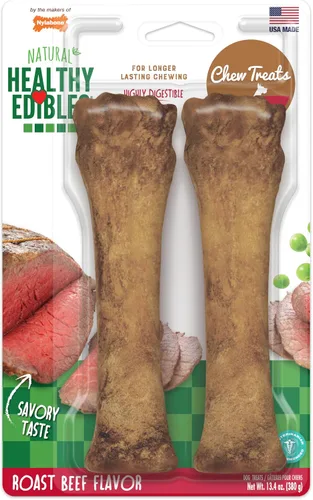 Vista 18 de Nylabone Healthy Edibles Masticables Naturales para Perros de Larga Duración con Sabor a Tocino para Perros, X-Large/Souper (1 unidad)