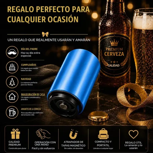 Vista 9 de GOCHA Abridor magnético de botellas de cerveza con receptor automático de tapa – Dispositivo de empuje de acero inoxidable, herramienta de barra