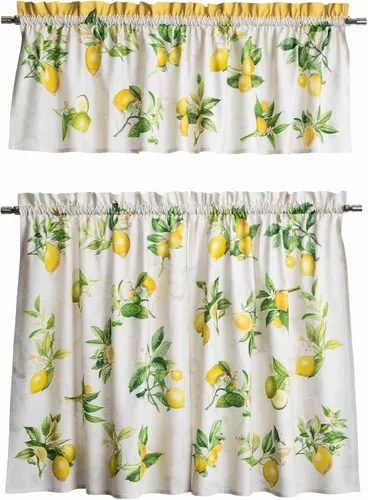 Vista 52 de Maison d' Hermine Juego de cortinas de cocina para ventanas, juego de cortinas de cocina 100% algodón, cenefas para el hogar [2 niveles