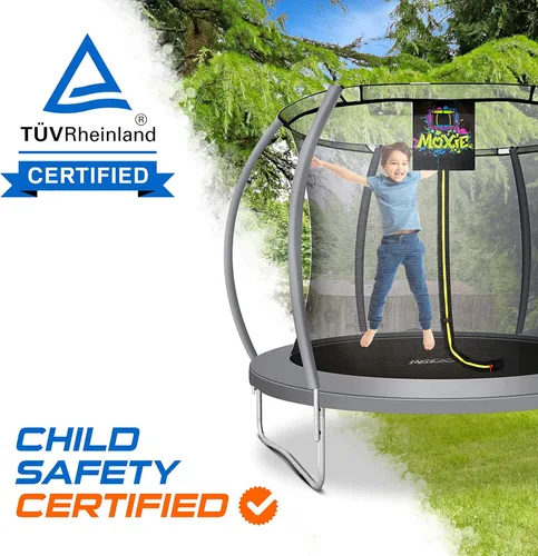 Vista 7 de Trampolín de 15 pies con red de recinto, trampolín para exteriores con red de seguridad para niños con escalera, trampolín para patio trasero de 6