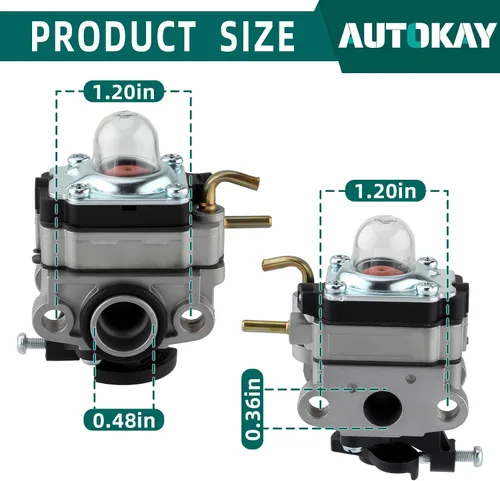 Vista 5 de AUTOKAY Carburador 753-06258A para MTD 75306258A Ryobi RY252CS RY253SS RY251PH RY254BC 2 ciclos 25ccTrimmer Craftsman Cultivator 316299372 316773800