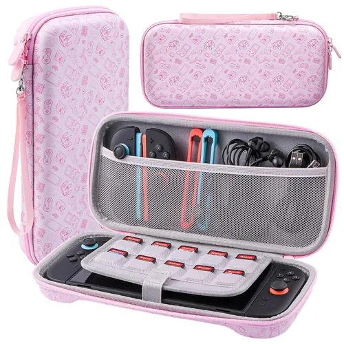 Vista 10 de BRHE Cute Travel Carrying Case for Nintendo Switch 2 (2025) Accessories Kit with Protective Cover, Glass Screen Protector, Adjustable Stand and