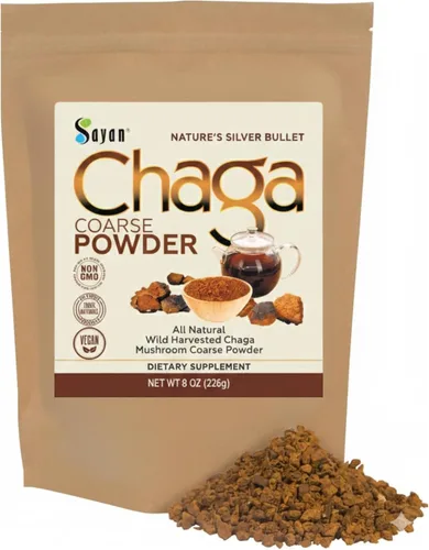 Vista 18 de Sayan Siberian Pure - Polvo de chaga grueso crudo de 4 onzas / 3.99 oz – Té súper antioxidante cosechado en bosque silvestre de primera calidad