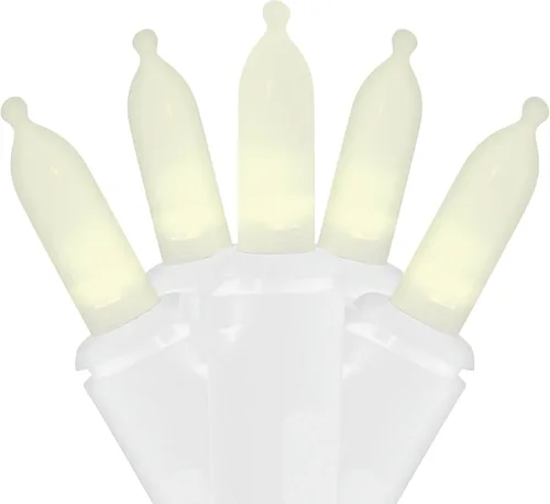 Vista 6 de Brite Star 50 Lt Warm Glow tradicional mini luces LED, blanco cálido, cable verde