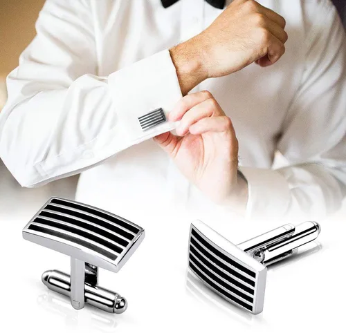 Vista 2 de Lictin Men's Cufflinks Cuff Links for Men, Stainless Steel Tuxedo Shirt Cuff Links Set