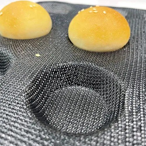 Vista 5 de Masteymoh Molde de malla de silicona para hamburguesas, molde de bollo de 20 cavidades con agujeros para bollos sin gluten
