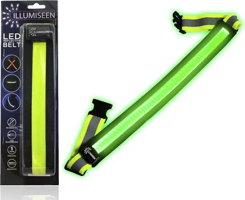 Vista 7 de ILLUMISEEN Cinturón reflectante LED Luces LED de alta visibilidad con 2 modos de iluminación Hebilla ajustable de liberación rápida Recargable
