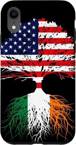 Vista 24 de iPhone 16 Ireland Born Irish Family Roots Irish American US Flag Gift Case