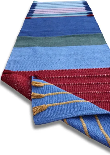 Vista 16 de Jaipur Art & Rugs - Alfombra de yoga de algodón, respetuosa con el medio ambiente, tejida a mano, gruesa (0.945 x 2.835 x 0.197 in)