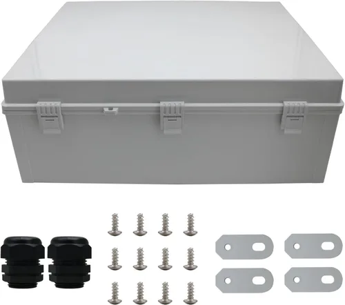 Vista 10 de MAKERELE - Caja de conexiones exterior pequeña impermeable para exterior con cerradura y soporte de pared 5.9" x 3.9" x 2.8" (150x100x70mm) con tapa