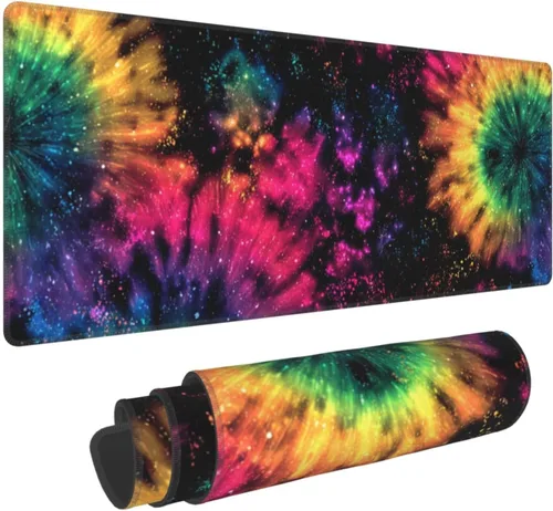 Vista 37 de Alfombrilla de mouse para juegos con diseño de flores y cerezas, base de goma antideslizante, alfombrilla de mouse extendida con bordes cosidos