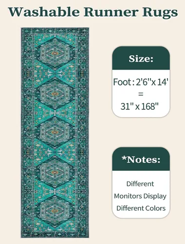 Vista 546 de SERISSA - Tapetes florales vintage, antideslizante, lavable, pequeño, ultrasuave, bohemio, de pelo bajo, para entrada, interiores, habitación