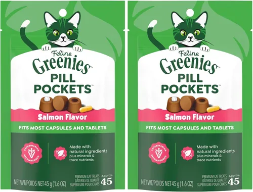 Vista 12 de Greenies Bolsitas para píldoras felinas para gatos Golosinas naturales suaves para gatos, sabor a hierba gatuna, bolsa de 1.6 oz. (45 golosinas)