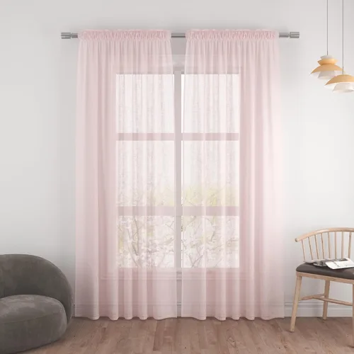 Vista 52 de UPOPO Paneles de Cortina Beige Pequeños Cortinas Transparentes de Gasa de 16 Pulgadas de Largo Cortinas de Cocina de Voile con Textura de Lino