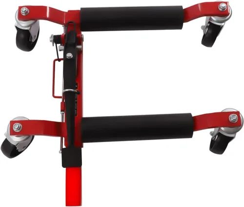 Vista 8 de Carretilla de rueda de automóvil, carrito de carga automática resistente con pedal de trinquete, capacidad de 1300 libras, paquete de 4