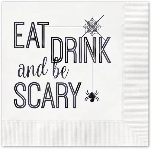 Vista 3 de Spooktacular - Servilletas de cóctel de Halloween, 30 servilletas de bebidas de otoño, 3 diseños espeluznantes de servilletas de vacaciones