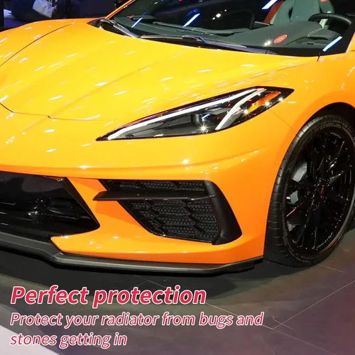 Vista 5 de AggAuto Malla de ventilación para automóvil compatible con Chevy Corvette C8 2020-2023, 2 piezas de aleación de aluminio con agujero de panal