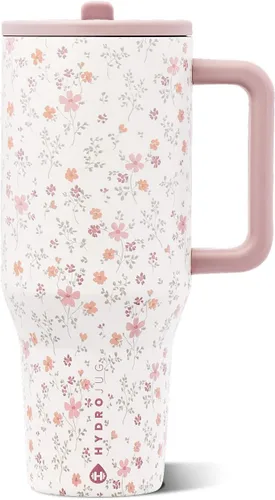 Vista 15 de HydroJug Traveler - Botella de agua de 40 onzas con asa y pajita abatible - Cabe en portavasos, vaso resistente a fugas - Reutilizable, aislado