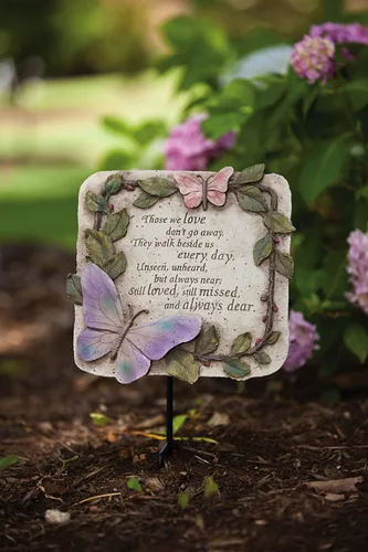 Vista 2 de Evergreen Aquellos que amamos no se van, siempre están a nuestro lado Piedra conmemorativa de jardín Segura para exteriores 25 cm Regalo