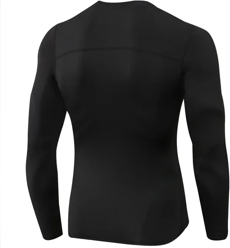 Vista 9 de Camiseta de compresión para hombre, de manga larga, atlética, para entrenamiento, camiseta deportiva activa, camiseta interior de ajuste seco