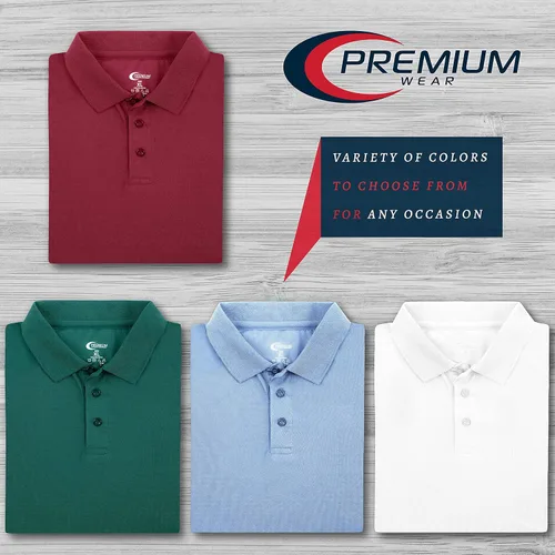 Vista 15 de Premium Wear - Camisetas tipo polo para hombre, con gran absorción de humedad