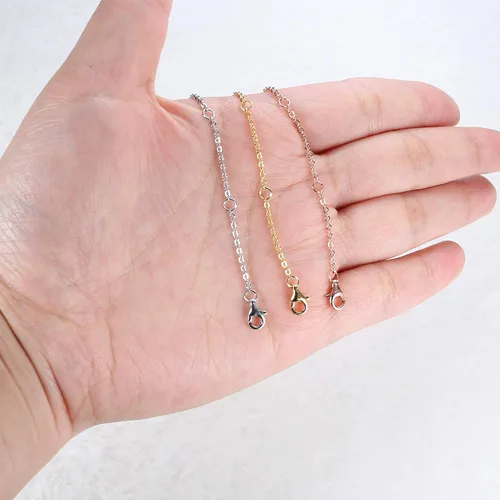Vista 7 de Milacolato Juego de 3 extensores de cadena de collar de plata de ley en oro oro rosa y plata con cierre de langosta de brazalete longitud ajustable