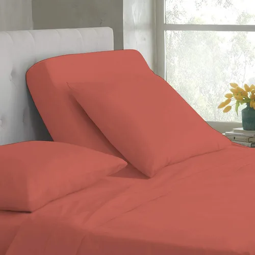 Vista 27 de Base de cama ajustable – Juego de sábanas de cabeza dividida superior tamaño Queen – Sábanas de 100% algodón egipcio sólido color azul aguamarina