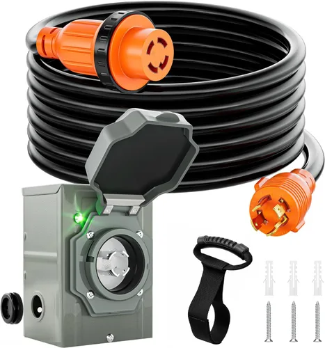 Vista 13 de Kit de cable generador de 30 amperios y 50 pies y caja de entrada preperforada