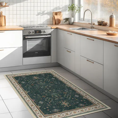 Vista 119 de Hazo Haus – Alfombra pequeña para entrada, cocina o baño, antideslizante con base de goma, resistente a las manchas y a la decoloración, diseño