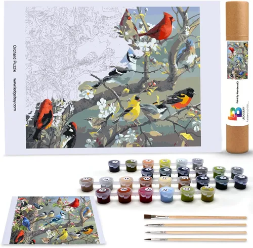 Vista 2 de Ledgebay Pintura por números, para adultos, de principiantes a avanzados, divertidos proyectos de arte y manualidades, Rompecabezas de huerta, 16 x