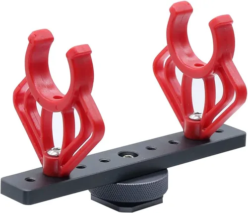 Vista 7 de 2 soportes de soporte de montaje de choque para micrófono de cámara, soporte de montaje hembra de tornillo de 1/4 pulgadas para RODE VideoMicro