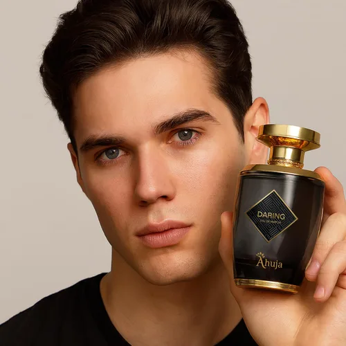 Vista 4 de AHUJA Daring Eau De Parfum de 3.4 onzas líquidas – Perfume de larga duración para hombres con pimienta y cítricos, geranio y pachulí – Fragancia