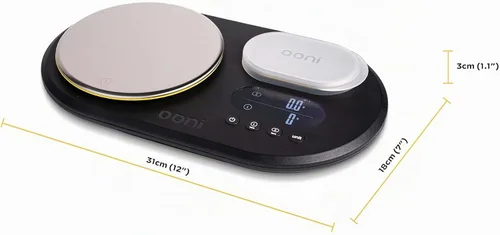 Vista 2 de Ooni Escalas Digitales de Plataforma Dual - Escalas Digitales para Hornear y Cocinar - Escalas Digitales de Comida para Cocina - Pantalla LCD