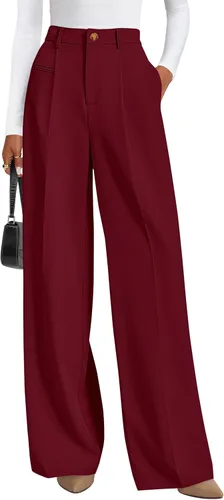 Vista 10 de PRETTYGARDEN Pantalones de vestir de trabajo de pierna ancha a medida para Negro