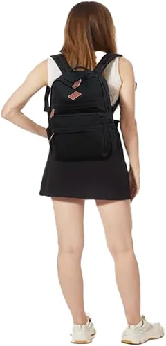 Vista 9 de Swacort Mochila para la escuela, mochila de viaje de lona ligera para mujer, mochila de viaje, regalo para niñas y niños, Negro(015), Mochilas