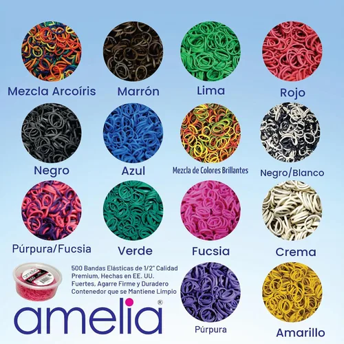 Vista 8 de 500 unidades de gomitas en contenedor de rejillas para colas de caballo y trenzas., Negro