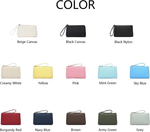 Vista 3 de Bolsa de nailon para pulseras de maquillaje, bolsa de pulseras impermeables con bolsillo con cremallera, bolsa para tarjetas de crédito
