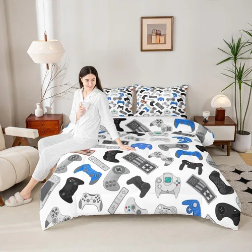 Vista 134 de Erosebridal Juego de edredón de hojas de cannabis, juego de ropa de cama de marihuana con estampado colorido de plantas, decoración bohemia de 2
