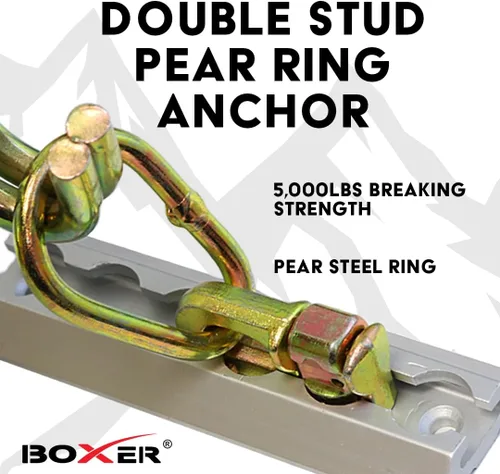 Vista 2 de Boxer - Paquete de 4 - Anillo de pera doble con ajuste de riel L - Accesorio L para riel de 5,000 libras