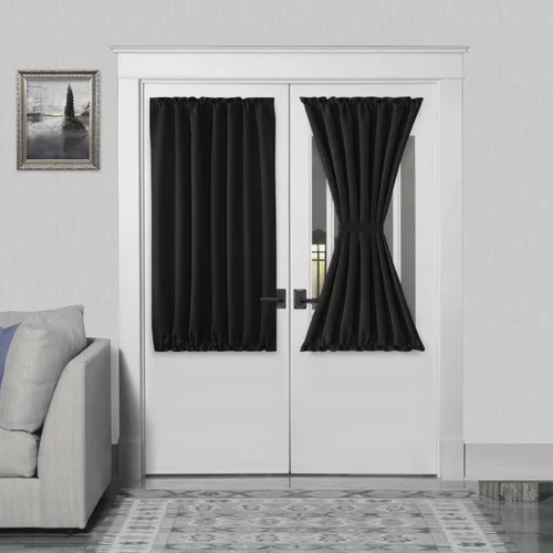 Vista 172 de DWCN Cortinas para Puertas Francesas – Cortinas opacas térmicas con bolsillo para barra para puertas con ventana de cristal, puertas de cocina
