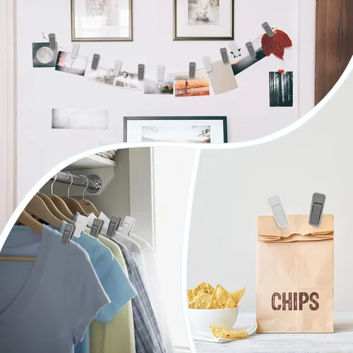 Vista 6 de Blcculi Clips para colgar perchas, 50 clips para colgar bebés, clips de plástico para dedos, clips para colgar pantalones, clips de agarre fuerte