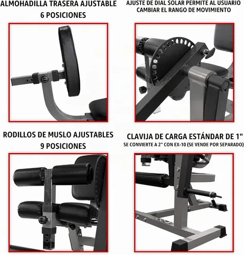 Vista 9 de Valor Fitness CC-4 aparato para musculación de piernas ajustable