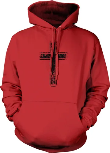 Vista 4 de Tcombo Sudadera con capucha unisex con diseño de cruz angustiada