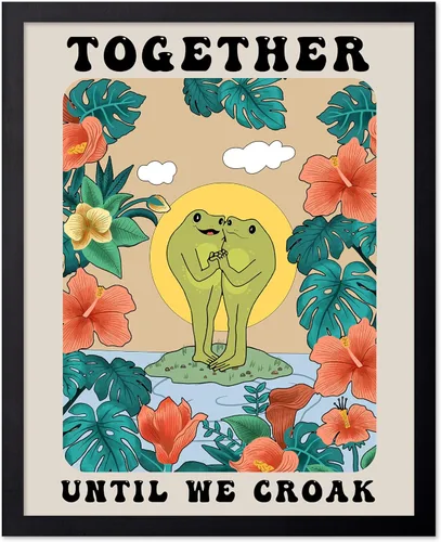 Vista 74 de Poster Master All That Is Meant To Be Poster - Retro Frog on Mushroom Print - Meditation Art - Motivational Design - Preppy Print - Trendy Decor