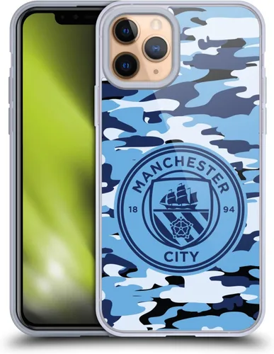 Vista 178 de Head Case Designs Funda de gel con licencia oficial del Manchester City Man City FC Blue Moon Badge Camou [protección de grado militar] compatible