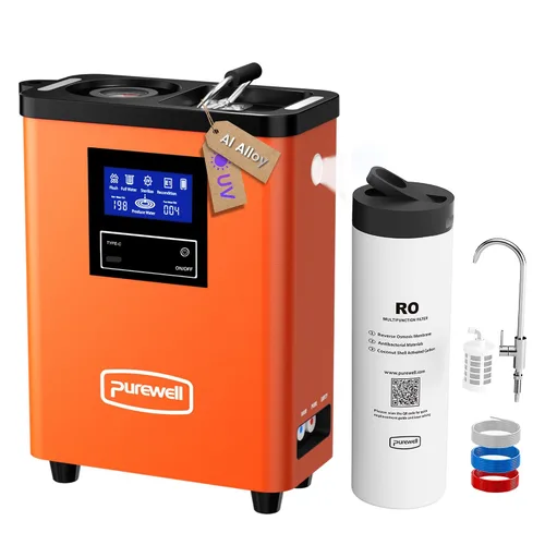 Vista 10 de Purewell® K8680 RO Sistema purificador de agua, 10 etapas RV portátil de filtración de agua de supervivencia con UV, tasa de desalinización alcanza